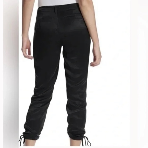 Black satin utility joggers! NWT! - Picture 2 of 2